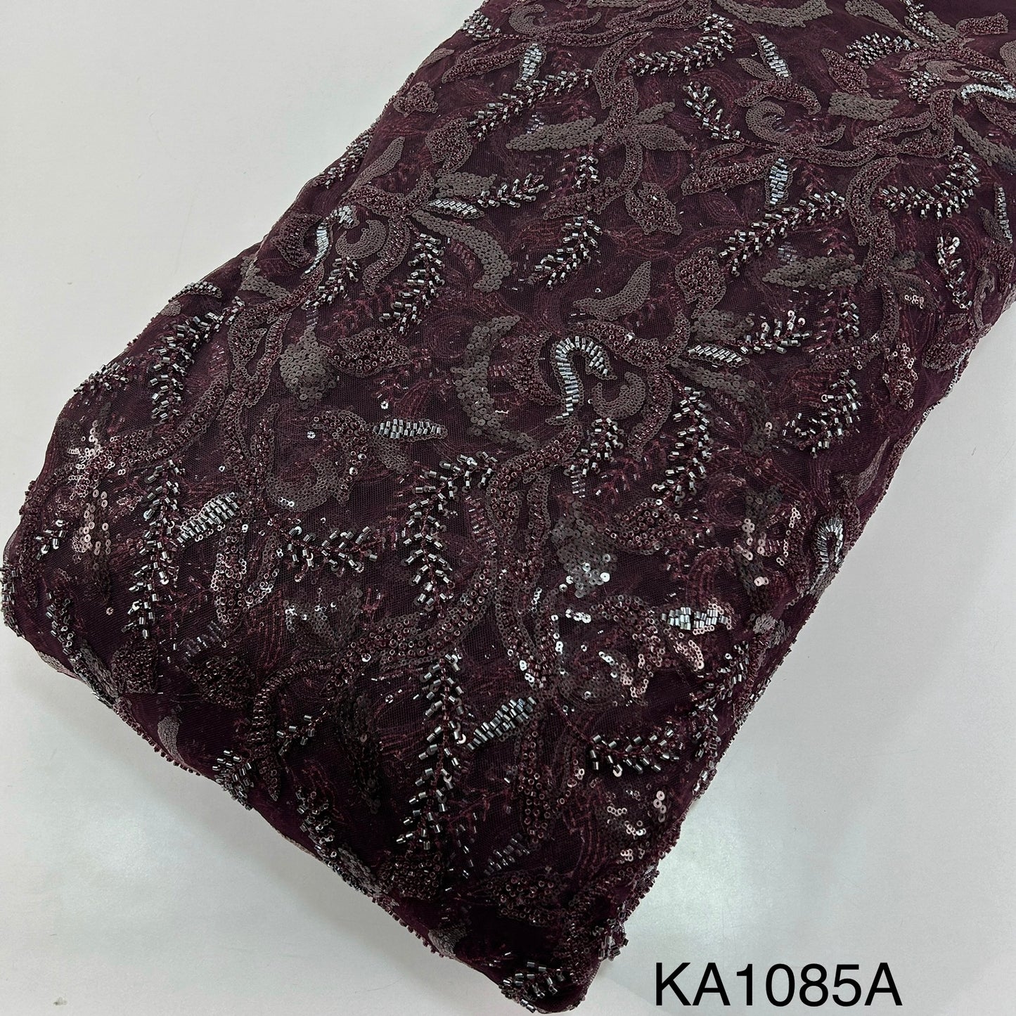 Embroidered Sequins Cut Dana Work Net Fabric KA-1085