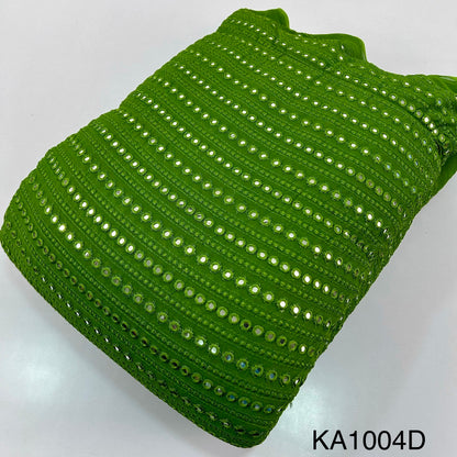 Embroidered Faux Mirror Georgette Fabric-KA1004