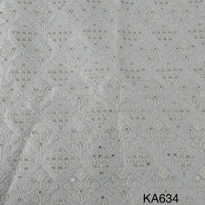 Thread Sequins Dyeable Silk Fabric-KA634