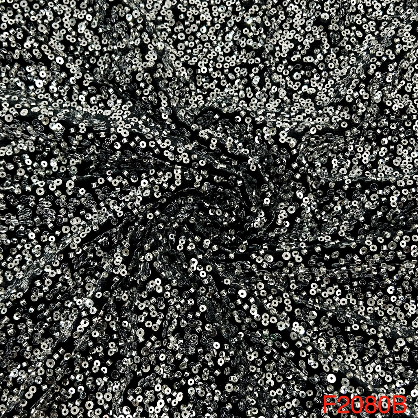 Cut Dana Work Sequins Embroidered Velvet Fabric-F2080