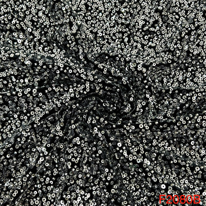 Cut Dana Work Sequins Embroidered Velvet Fabric-F2080