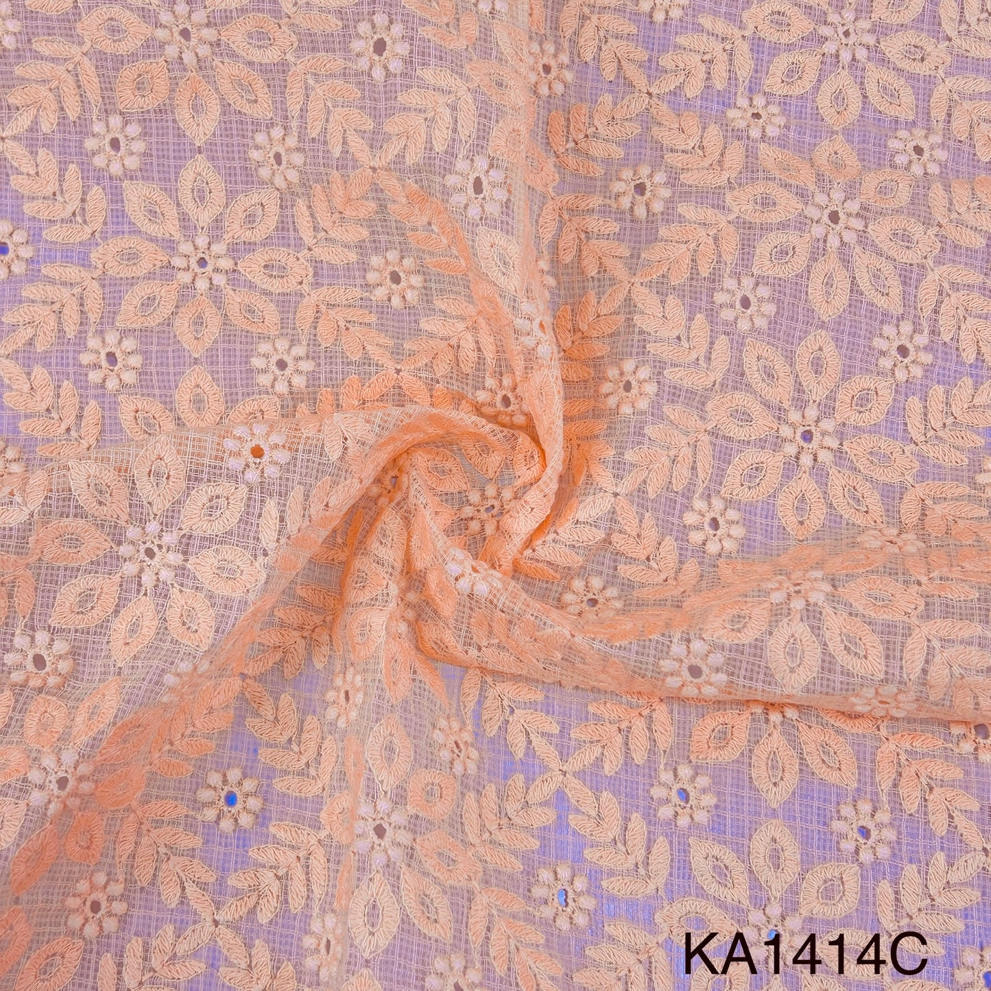 Embroidered Kota Cotton Fabric-KA1414