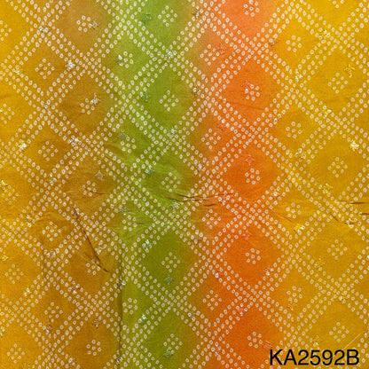 Embroidered Sequins Bandhani Print Shaded Tissue Fabric-KA2592