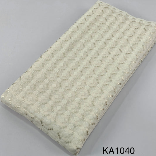 Dyeable Zari Chanderi Fabric-KA1040