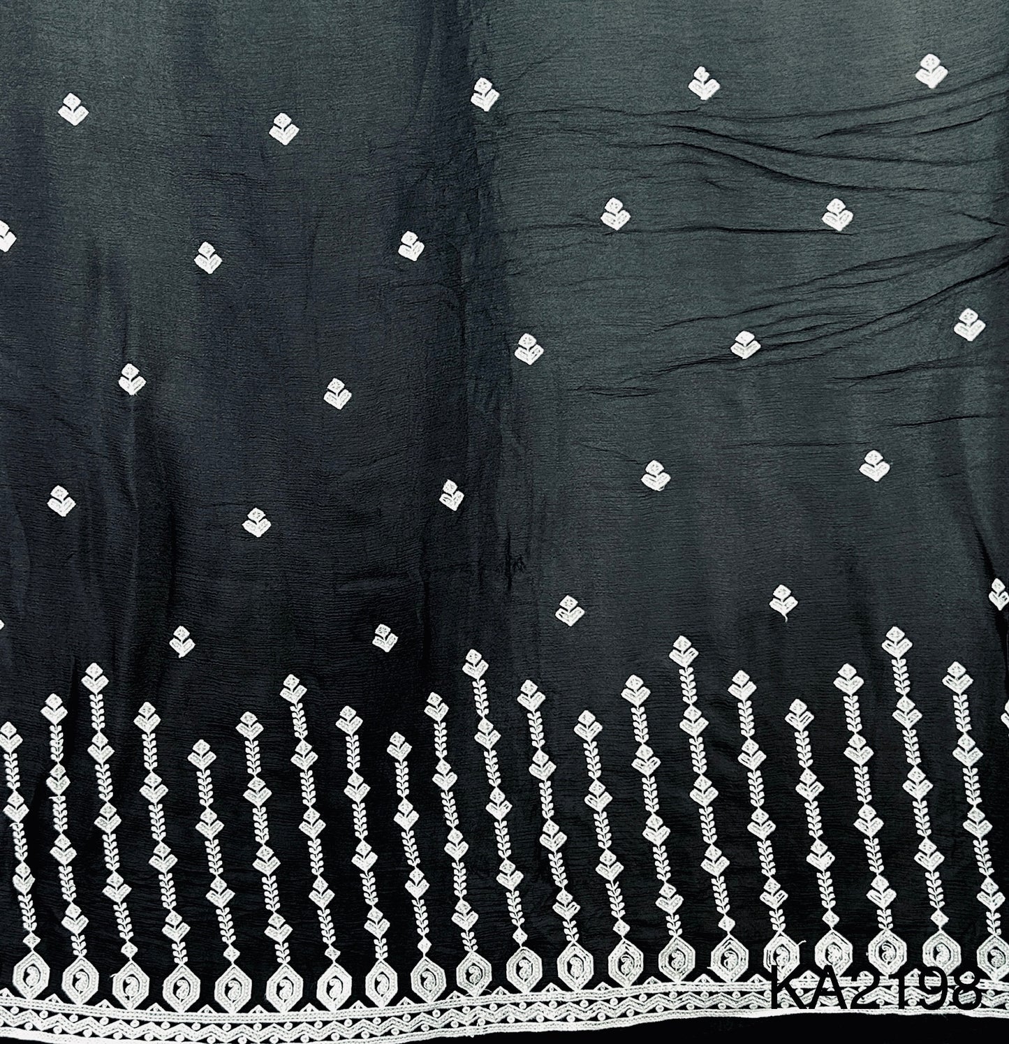 Embroidered Sequins Chinon Fabric-KA2198