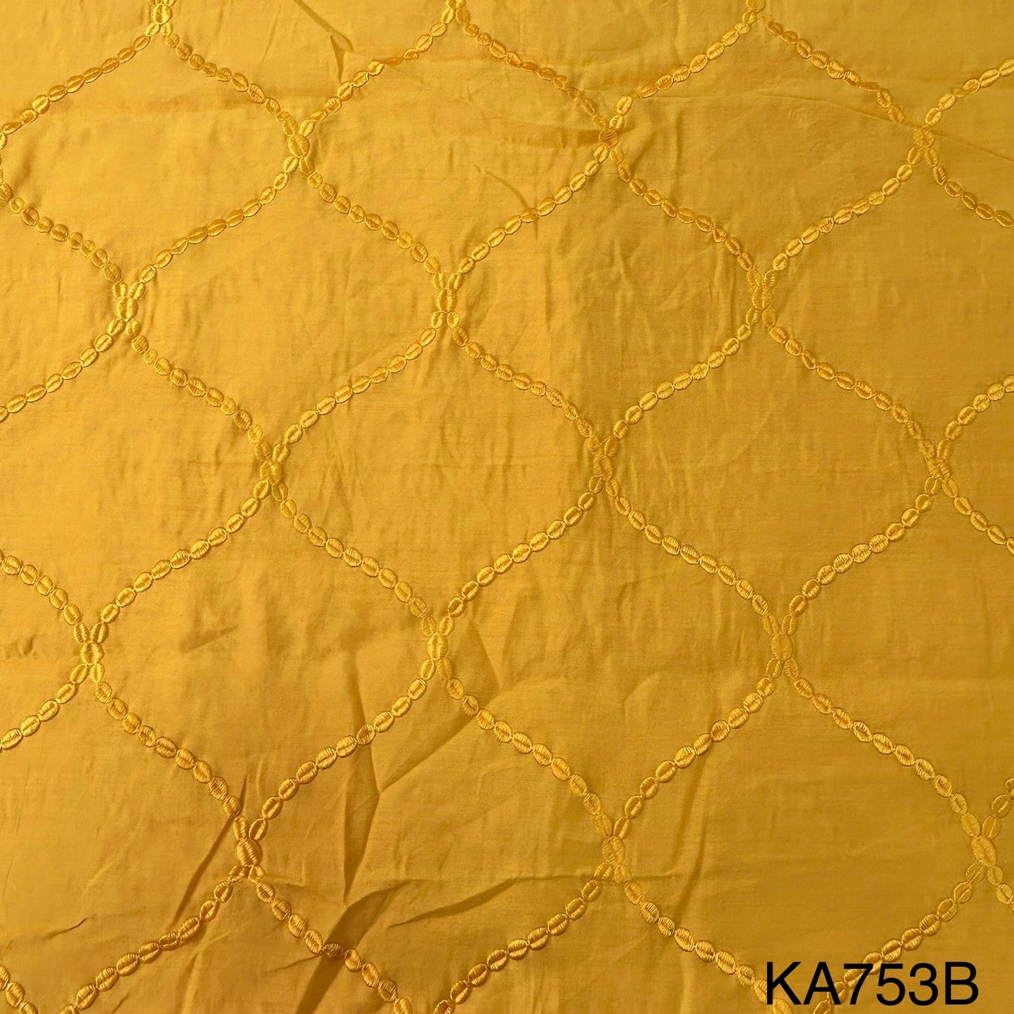 Thread Embroidered Chanderi Silk Fabric KA753