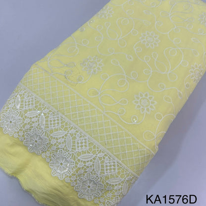 Embroidered Sequins Cotton Fabric-KA1576