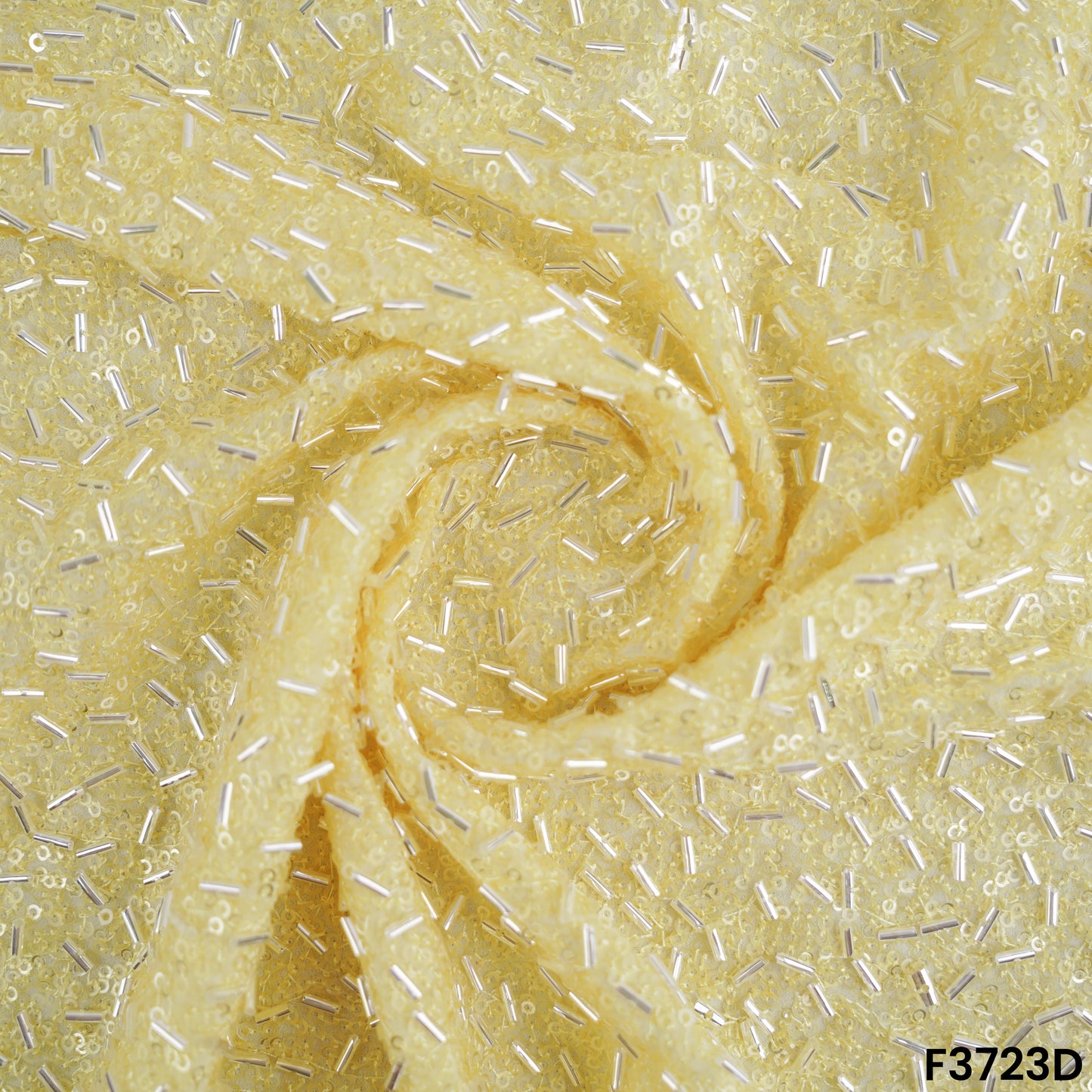 Cut Dana Thread Sequins Embroidered Georgette Fabric-F3723