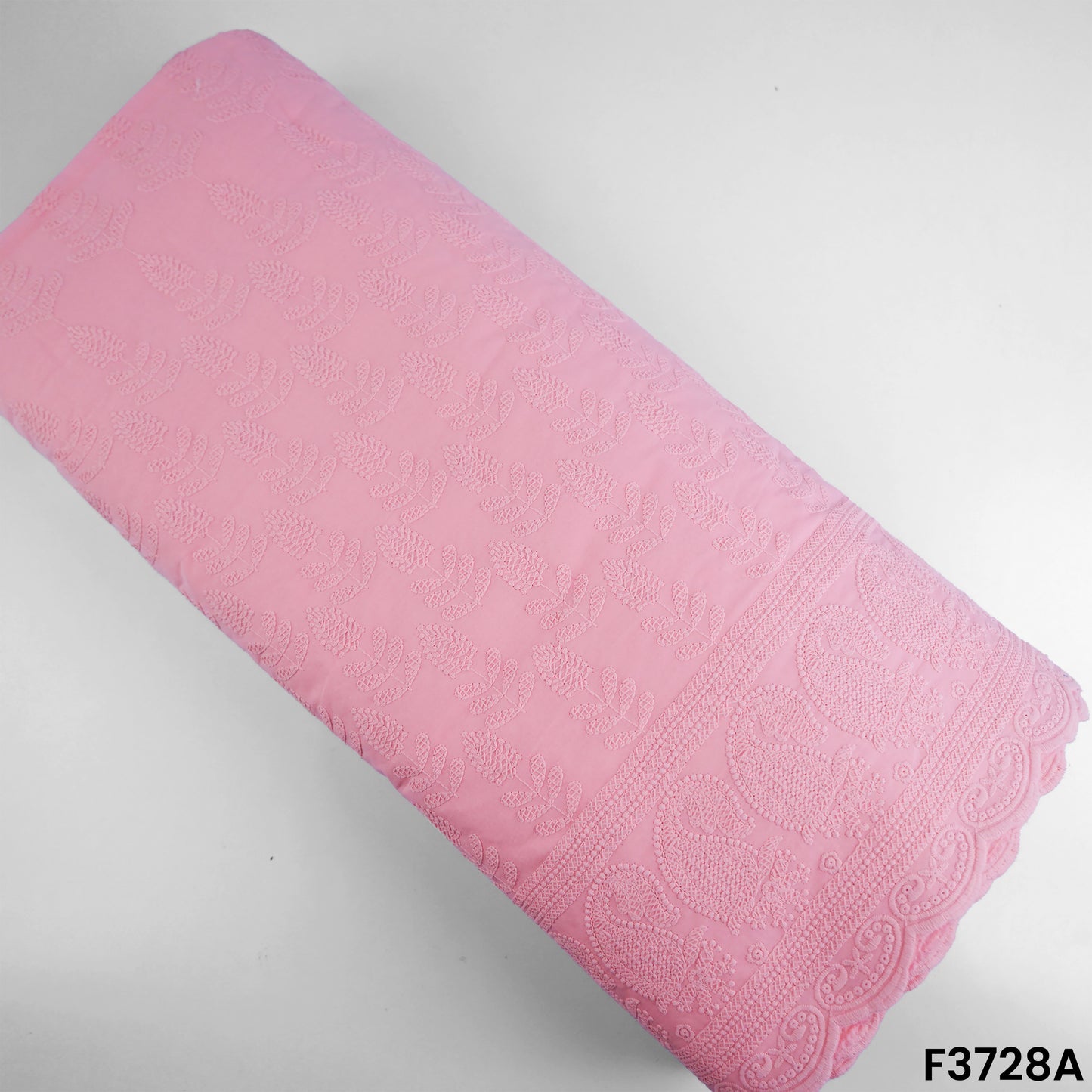 Thread Embroidered Cambric Cotton Fabric-3728