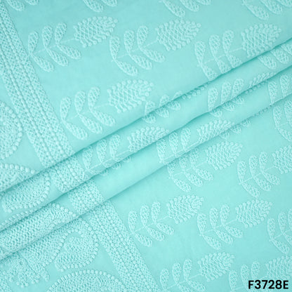 Thread Embroidered Cambric Cotton Fabric-3728
