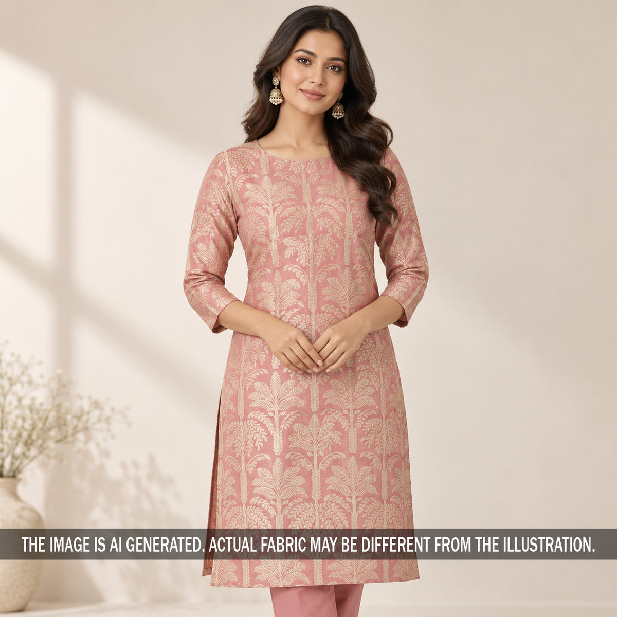 Zari Work Pure Monga Silk Fabric - F7573