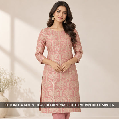 Zari Work Pure Monga Silk Fabric - F7573