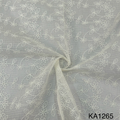 Embroidered Kota Cotton Fabric-KA1265