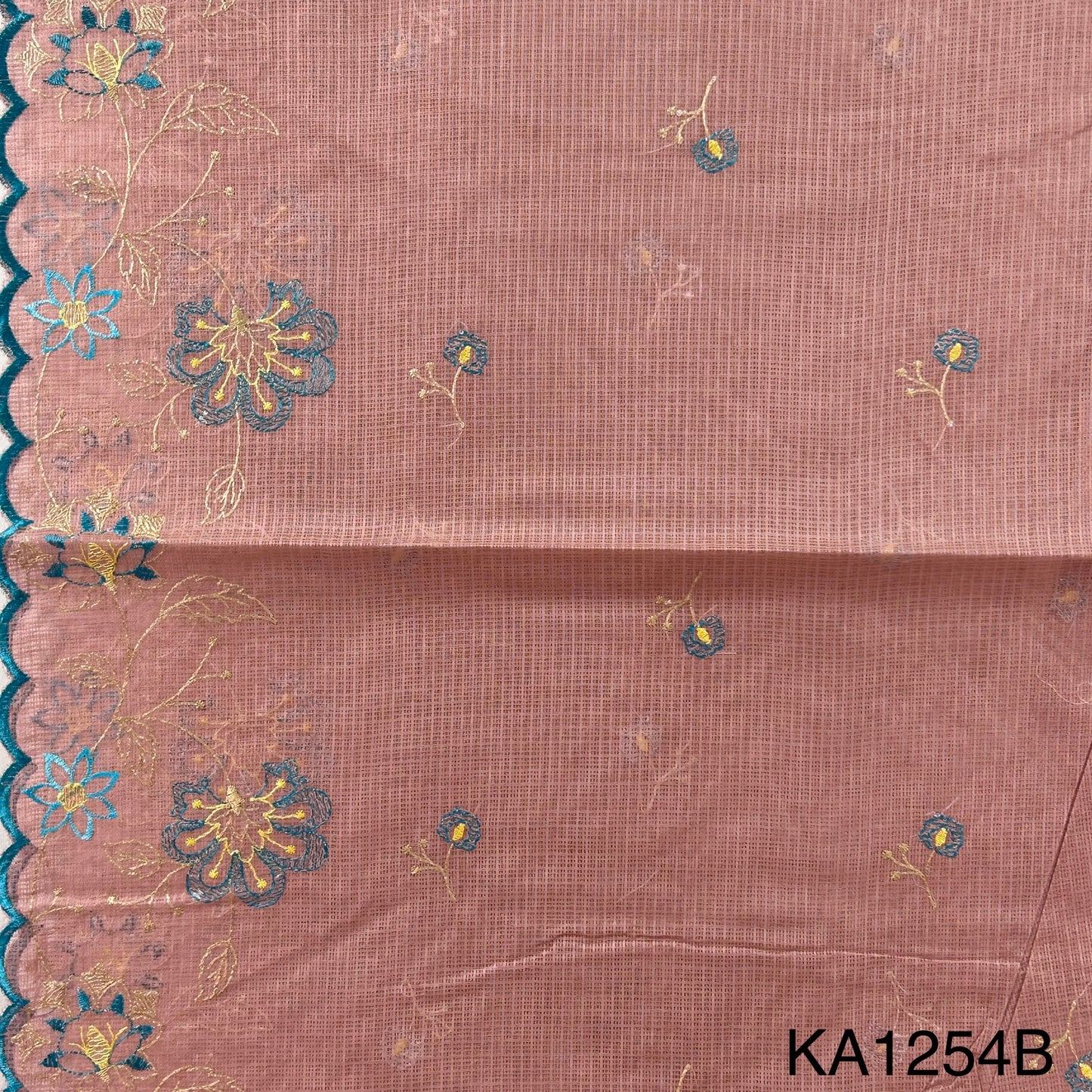 Embroidered Kota Cotton Fabric-KA1254