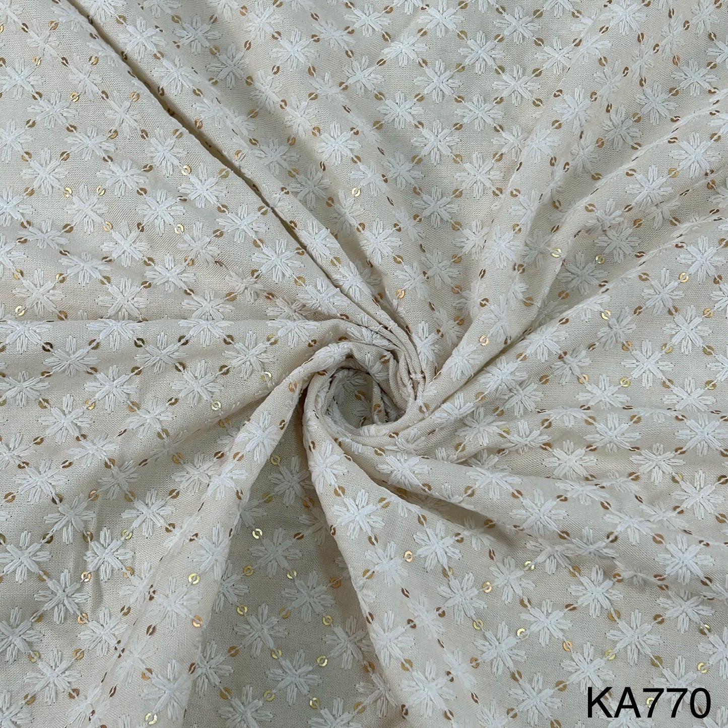 Chikankari Rayon Fabric-KA770