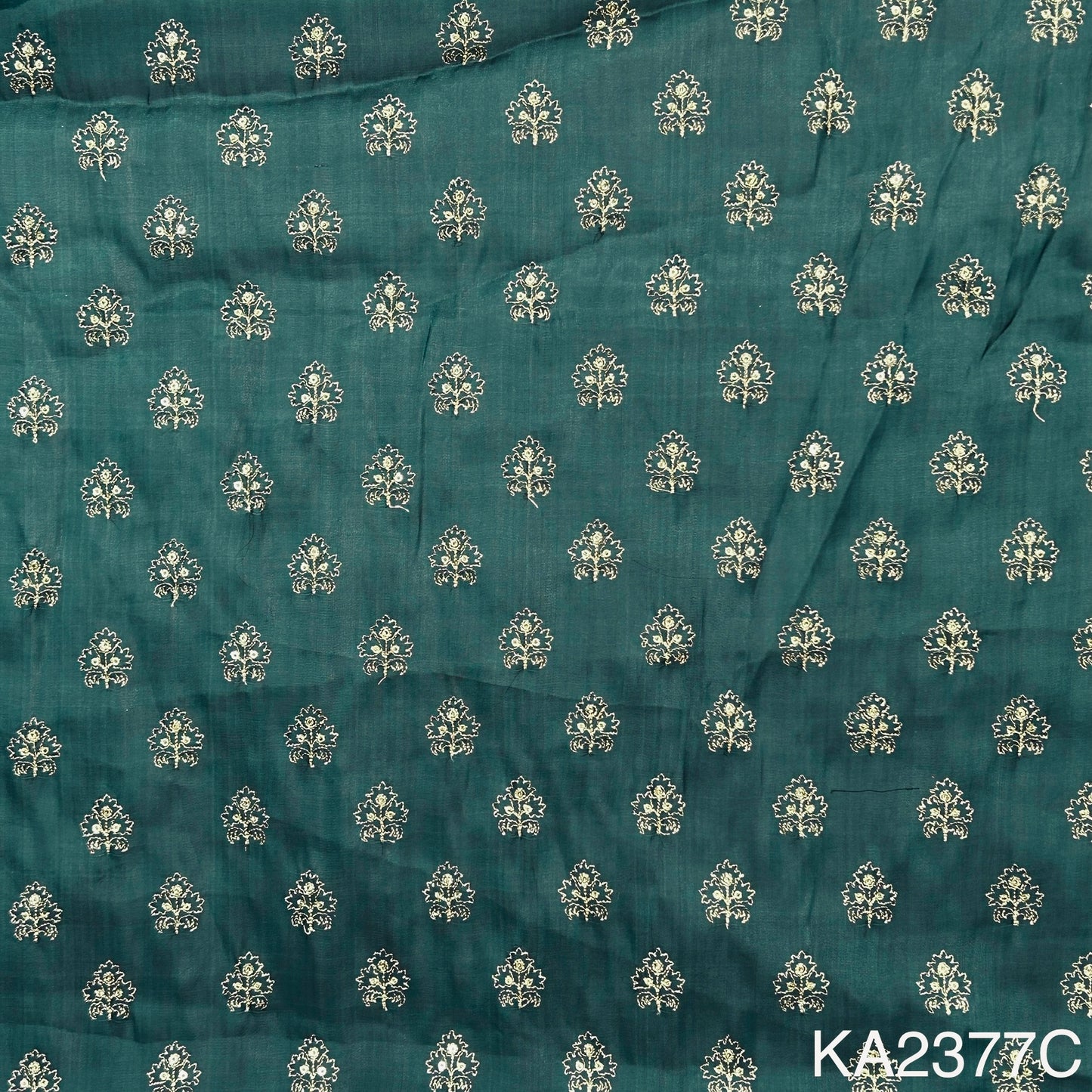 Zari Sequins Organza Fabric-KA2377