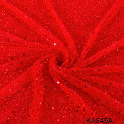 Imported Sequins Cut Dana Work Net Fabric-Ka875