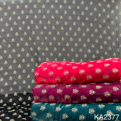 Zari Sequins Organza Fabric-KA2377