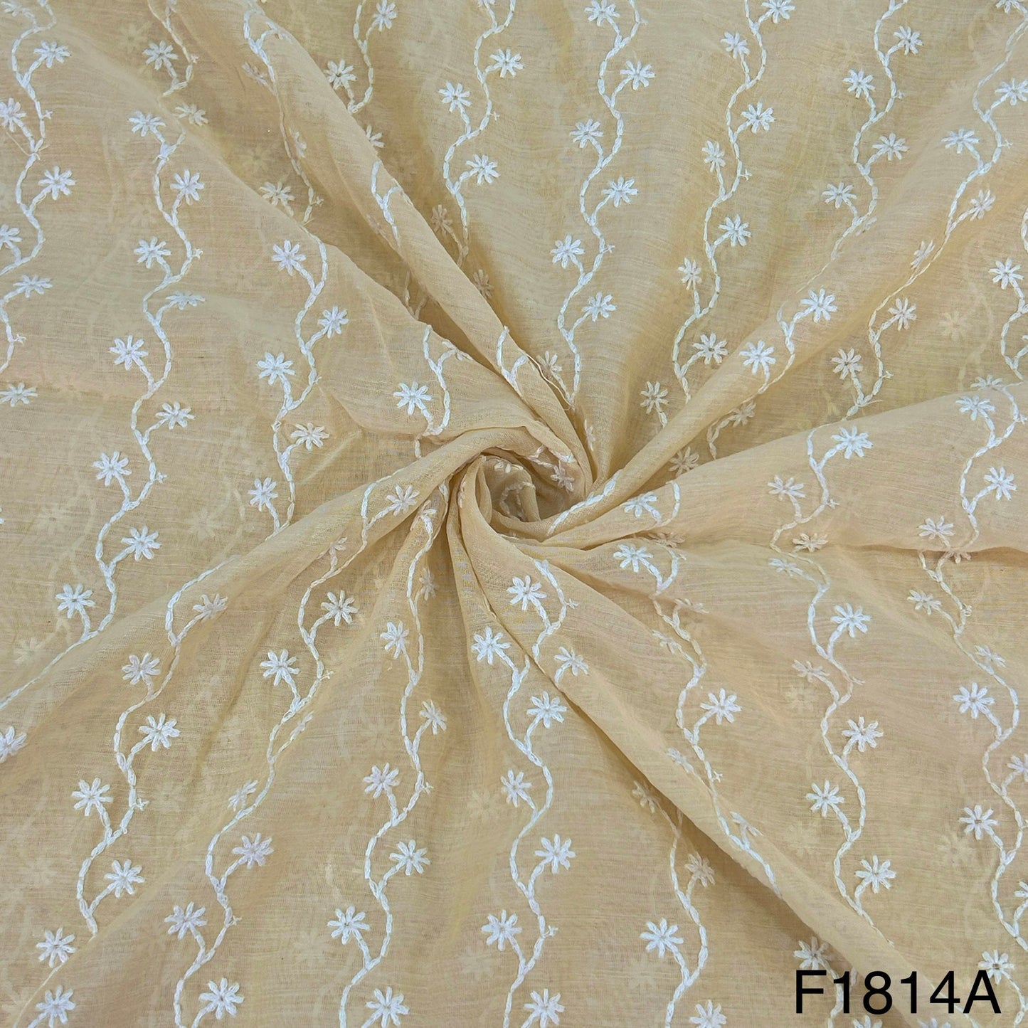 Thread Sequins Embroidered Chanderi Silk fabric-F1814