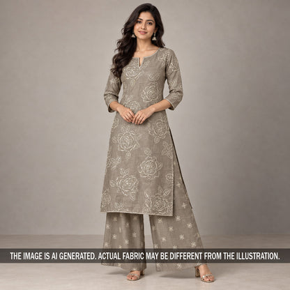 Thread Sequins Embroidered Pure Chanderi Silk Fabric - F7644