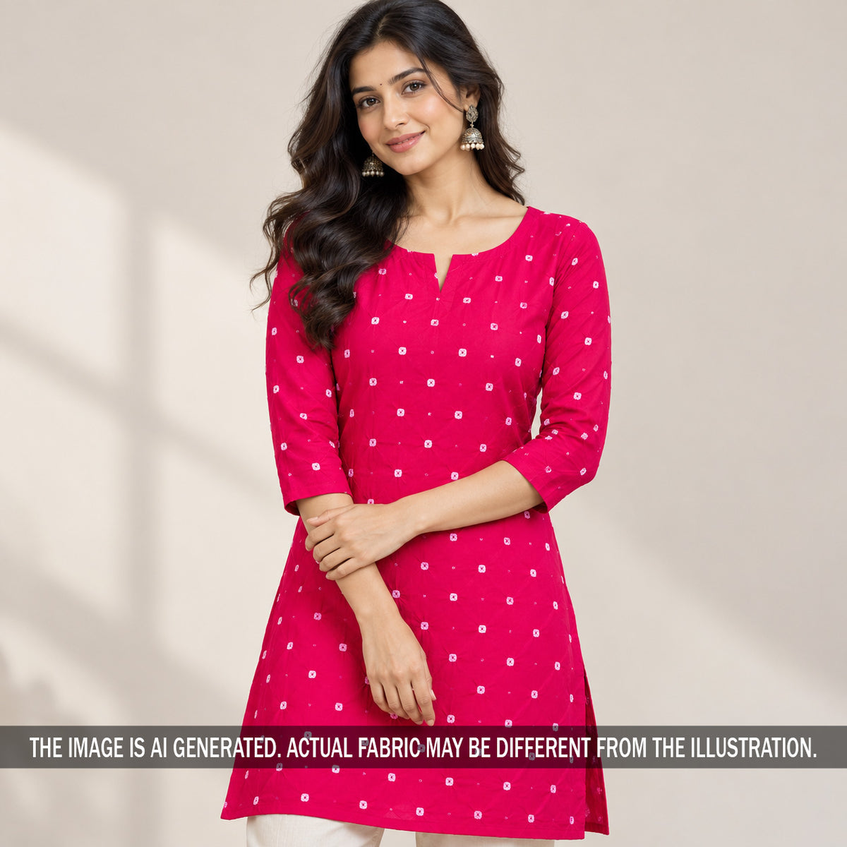 Bandhani Print Modal Satin Fabric - F7683