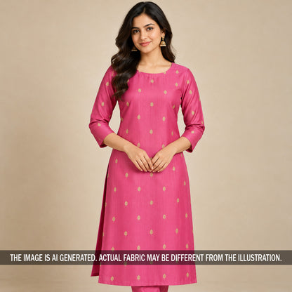 Zari Buti Work Brocade Silk Fabric - F7625