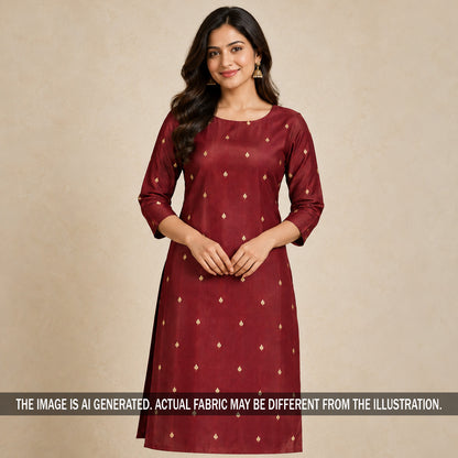 Zari Buti Work Brocade Silk Fabric - F7622