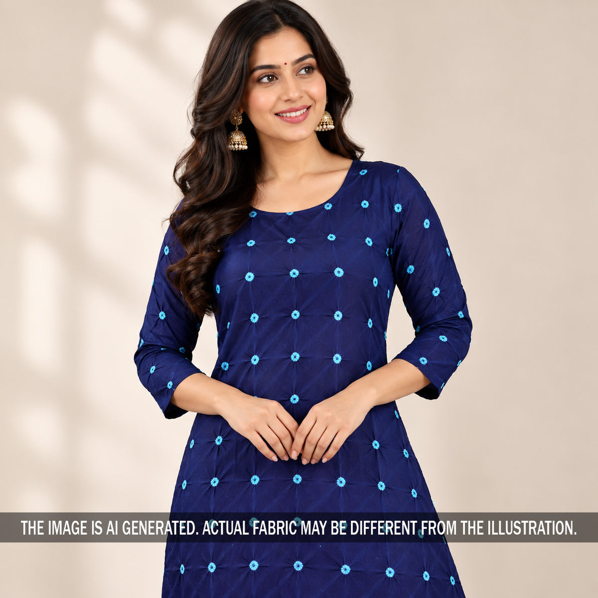 Bandhani Print Modal Satin Fabric - F7687