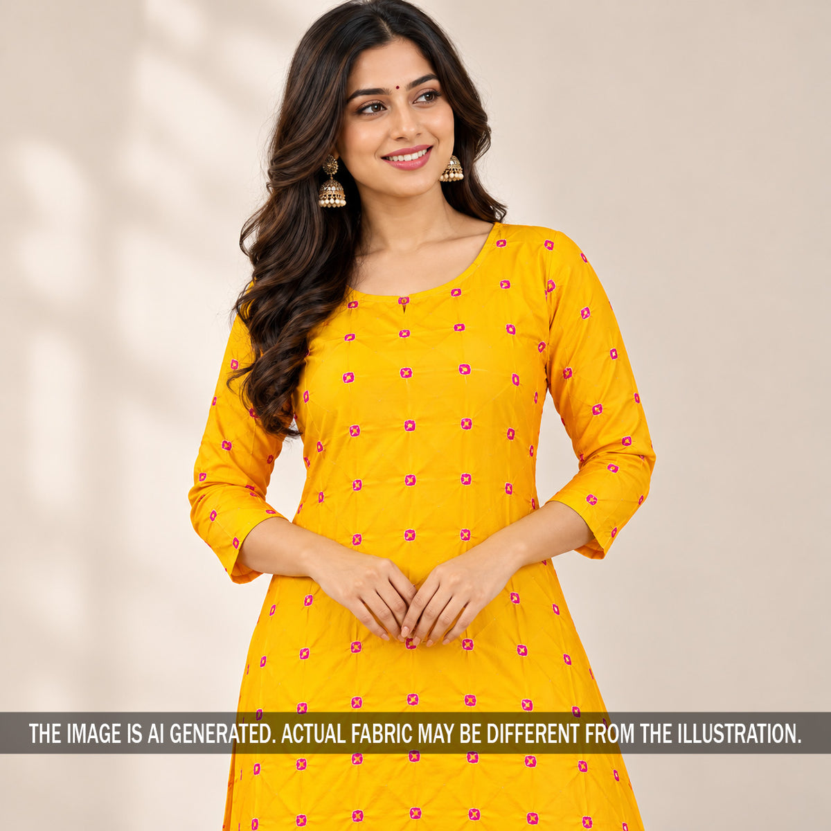 Bandhani Print Modal Satin Fabric - F7685