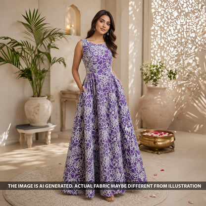 Cut Work Cotton Fabric - F6333