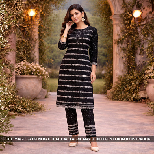 Chikankari Cotton Fabric - F6343