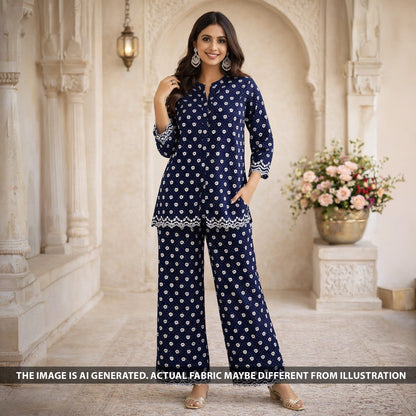 Chikankari Cotton Fabric - F6344