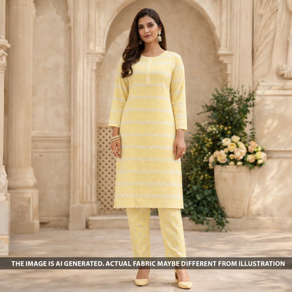 Chikankari Cotton Fabric - F6338