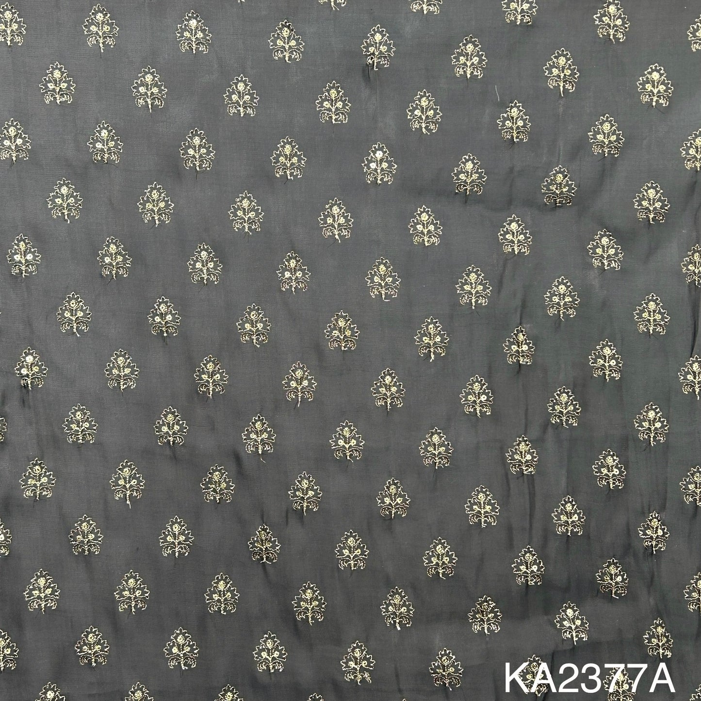 Zari Sequins Organza Fabric-KA2377