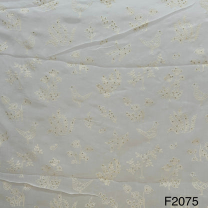 Thread Sequins Dyeable Georgette Fabric-F2075