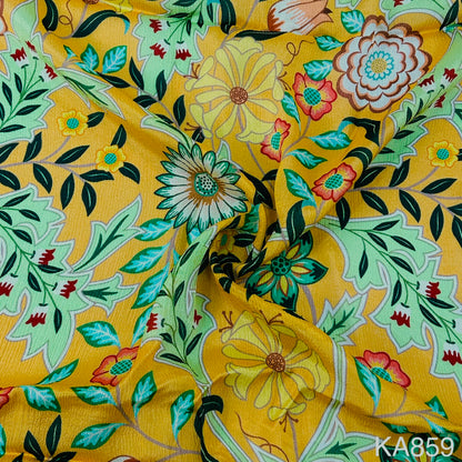 Printed Chinon Fabric-KA859