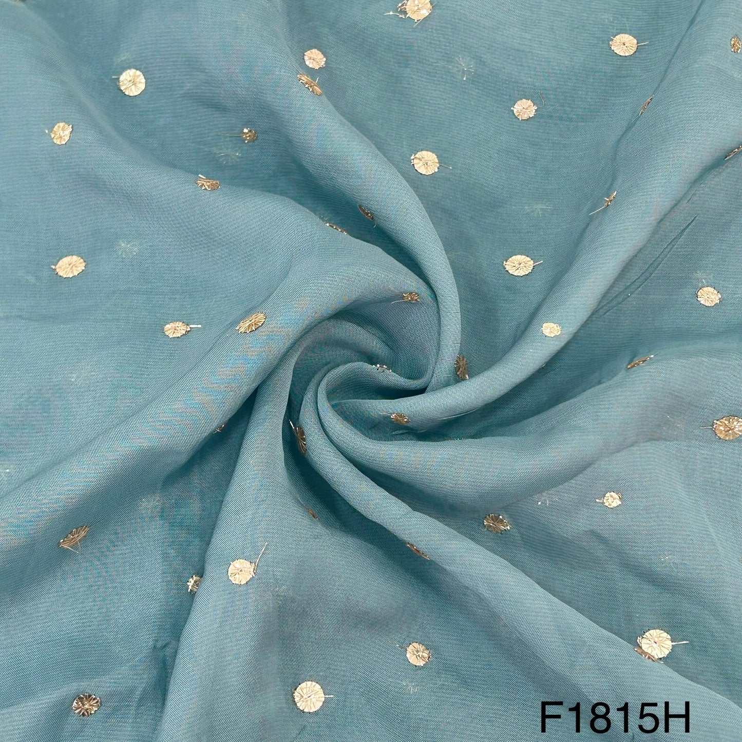 Zari Sequins Viscose Organza Fabric-F1815