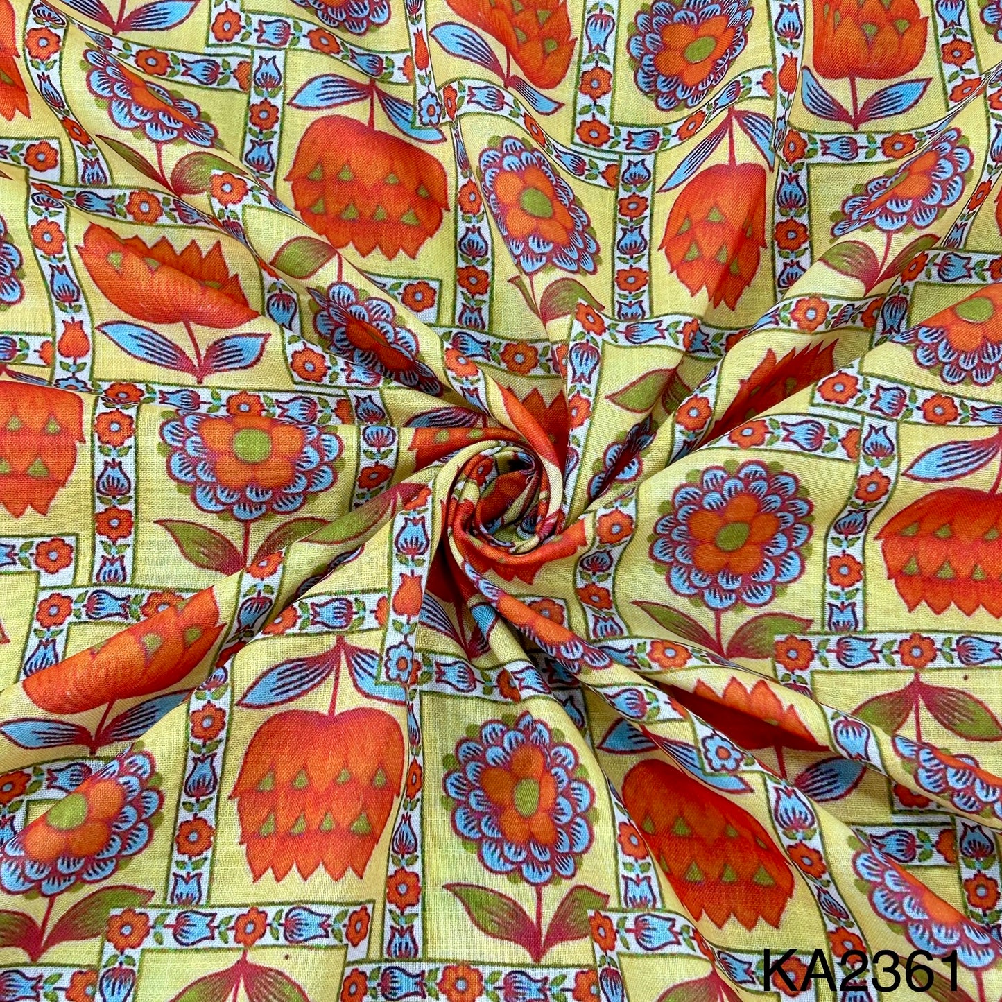 Printed Slub Cotton Fabric-KA2361