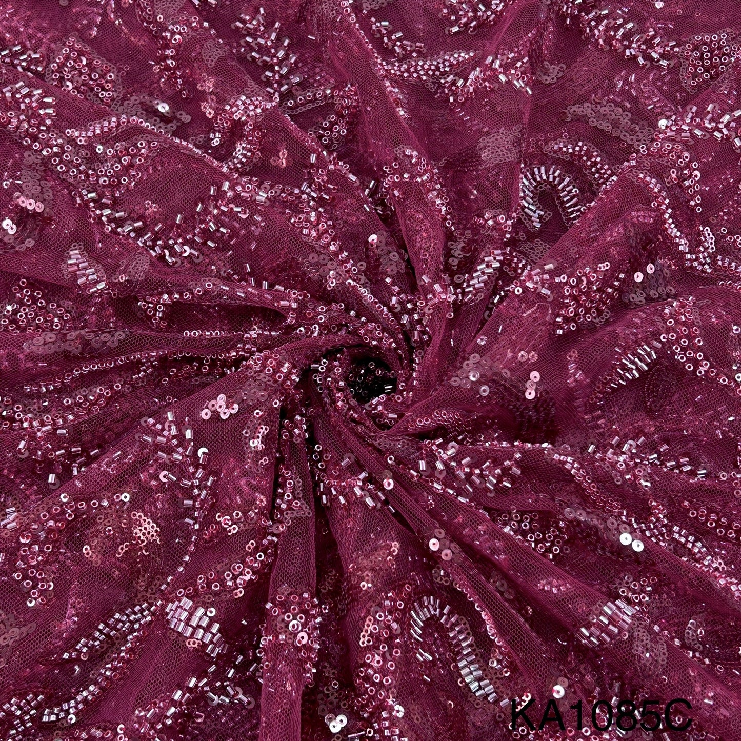 Embroidered Sequins Cut Dana Work Net Fabric KA-1085