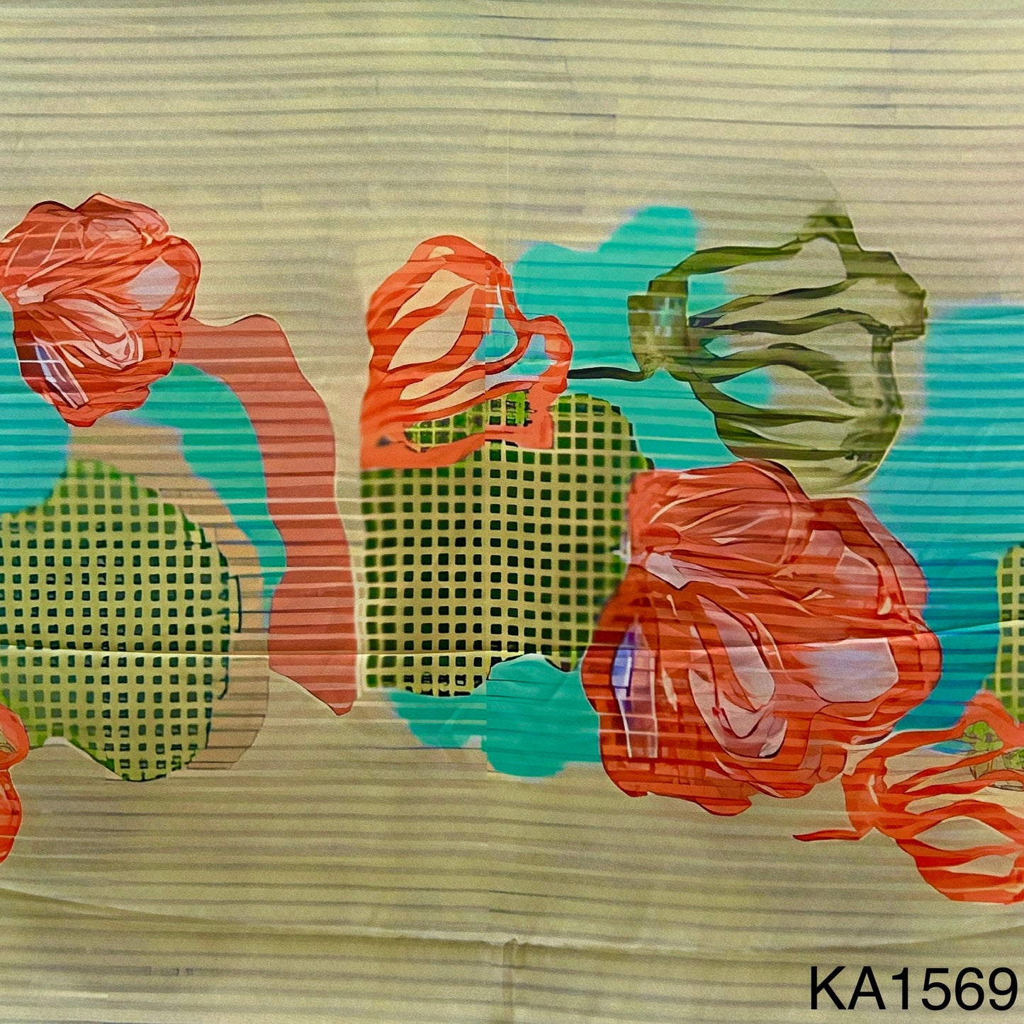 Printed Crepe Satin Fabric-KA1569