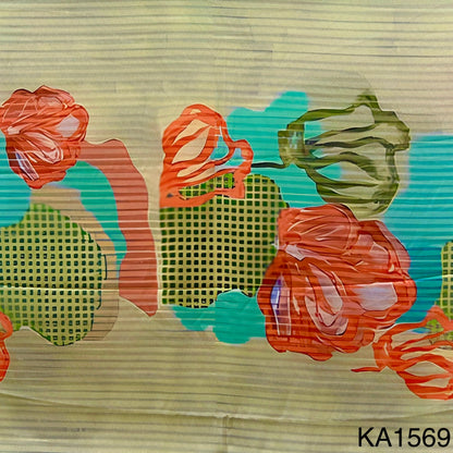 Printed Crepe Satin Fabric-KA1569