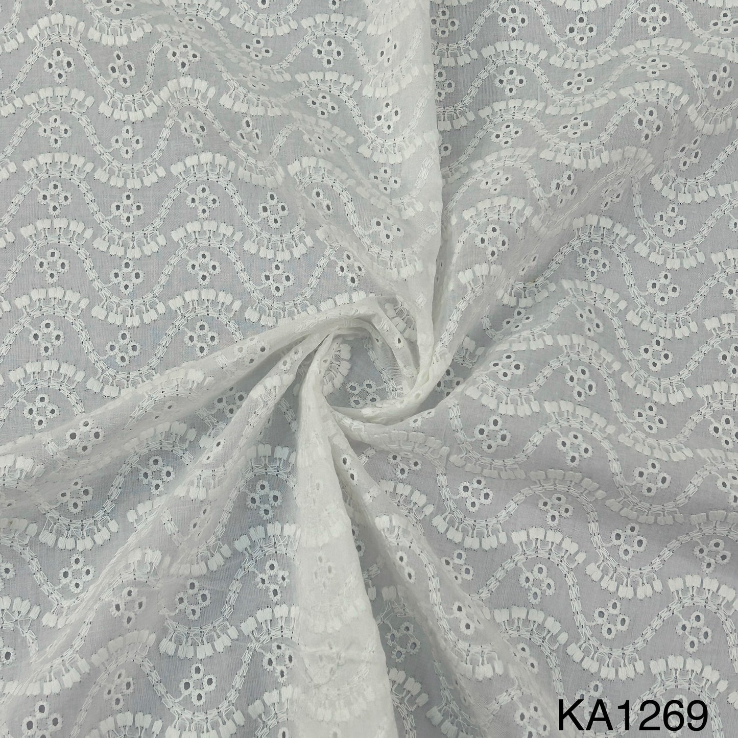 Chikankari Cotton Fabric-KA1269