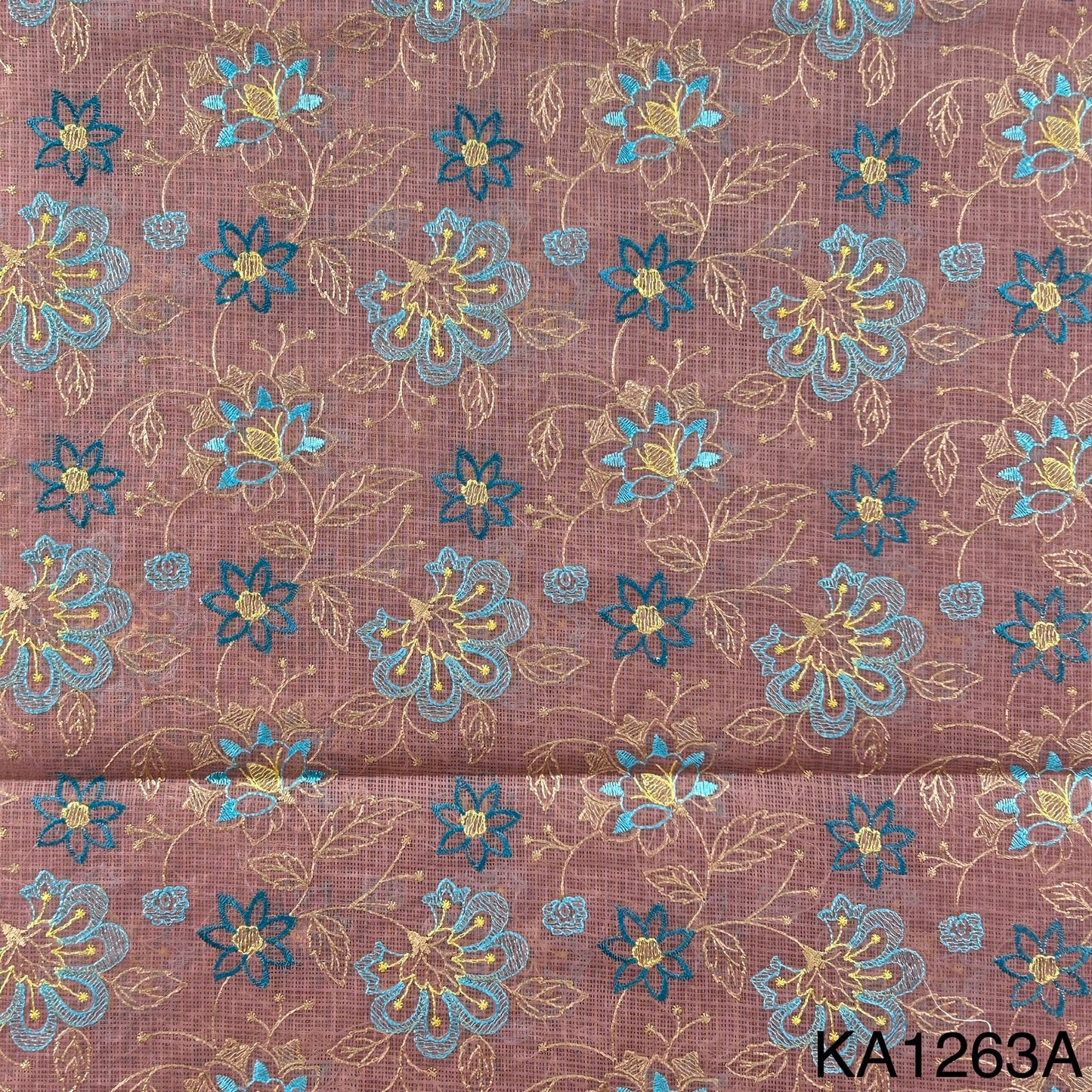 Embroidered Kota Cotton Fabric-KA1263