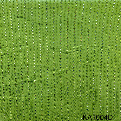 Embroidered Faux Mirror Georgette Fabric-KA1004