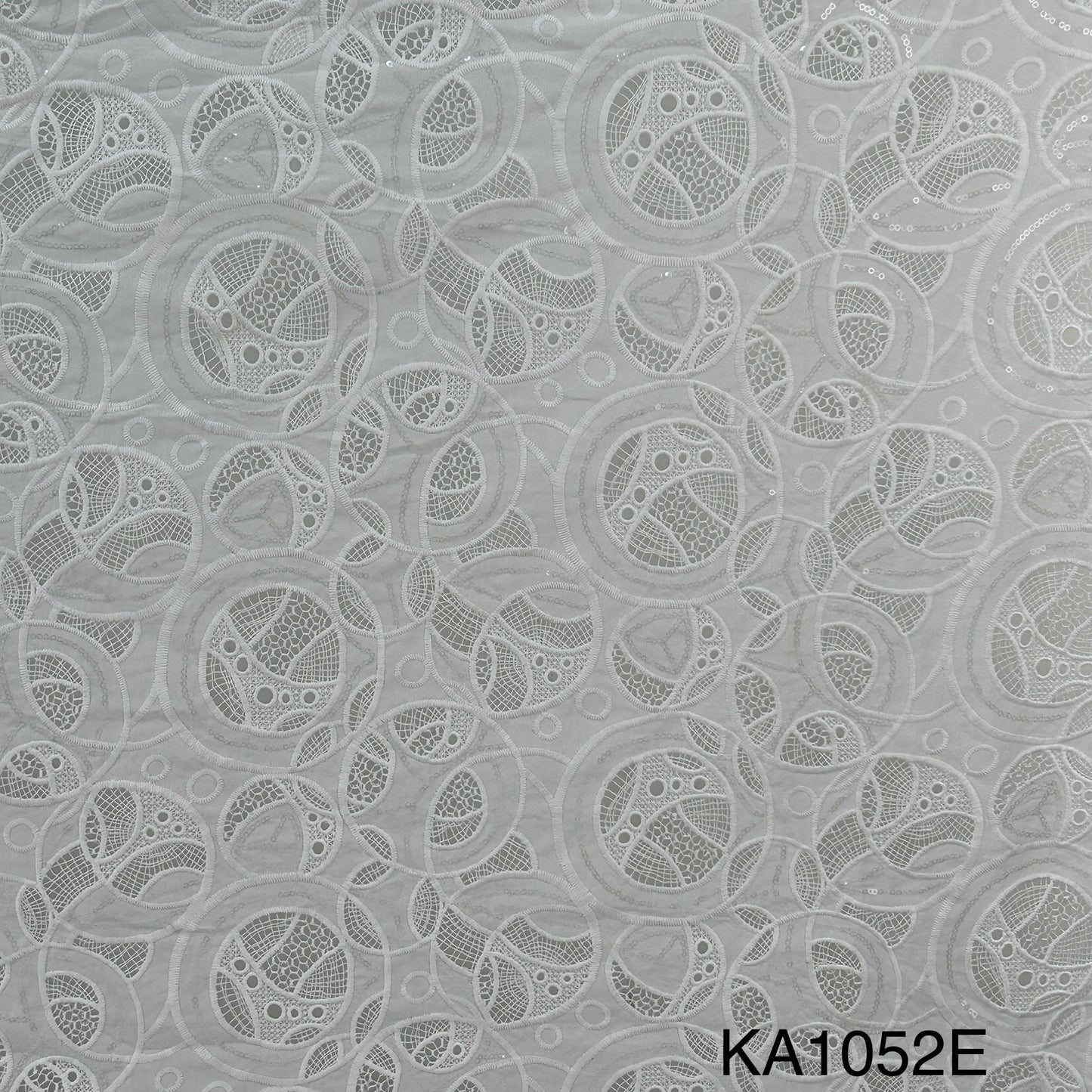 Imported Cut Work Sequins Crepe Fabric-KA1052