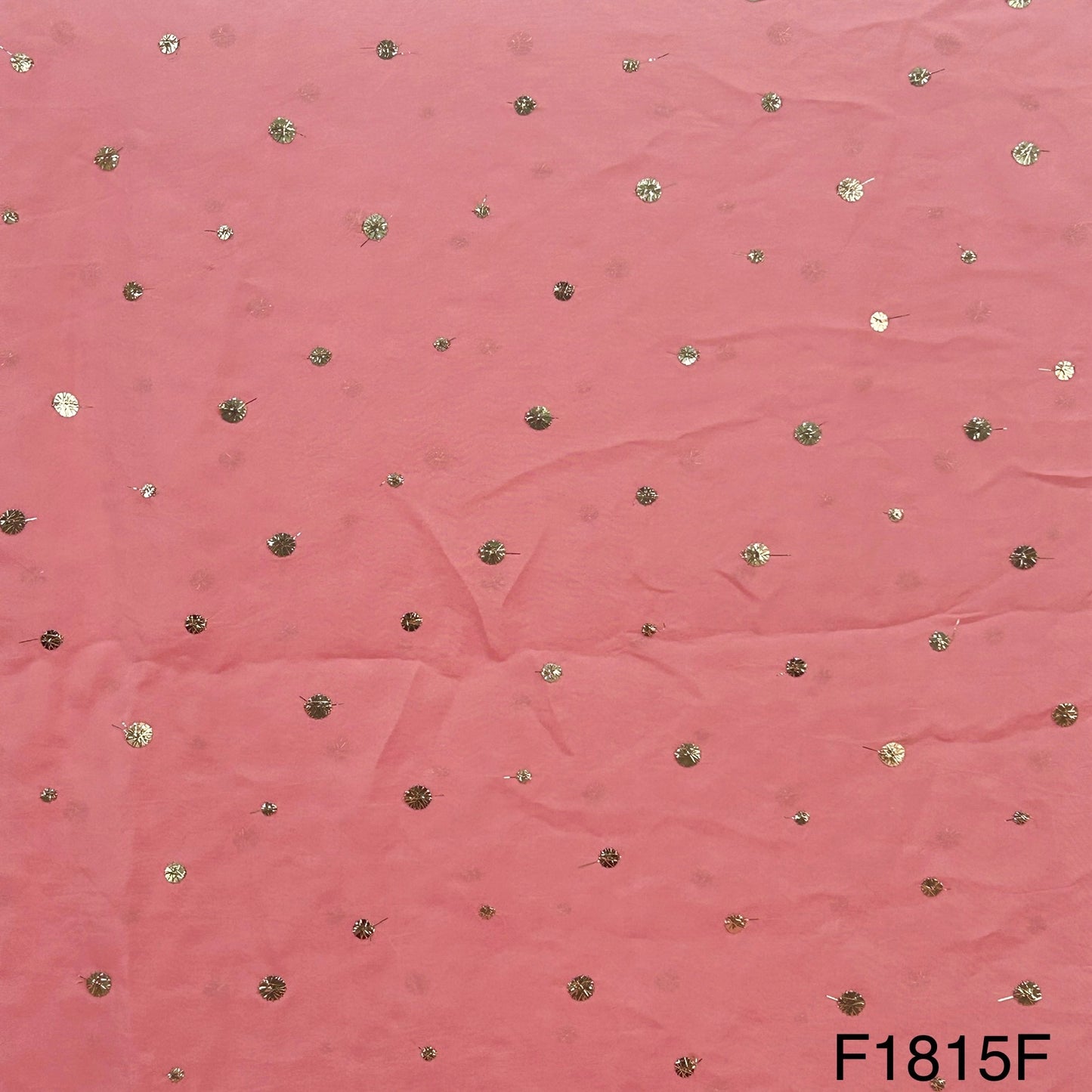 Zari Sequins Viscose Organza Fabric-F1815