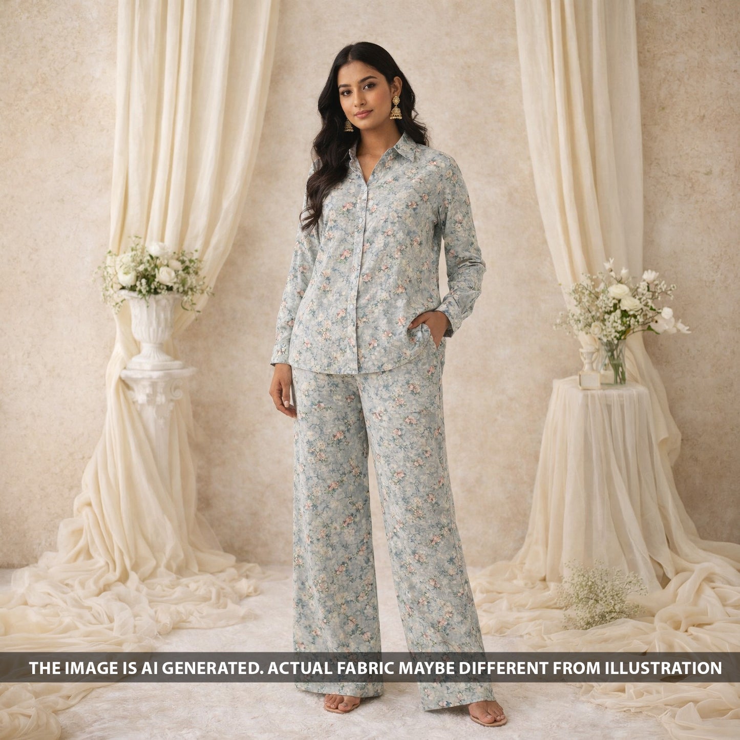 Digital Print Cambric Cotton Fabric - F6329