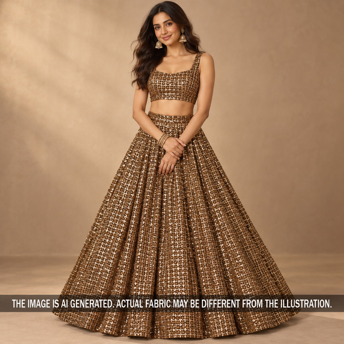 Cut Dana Sequins Embroidered Net Fabric - F7523