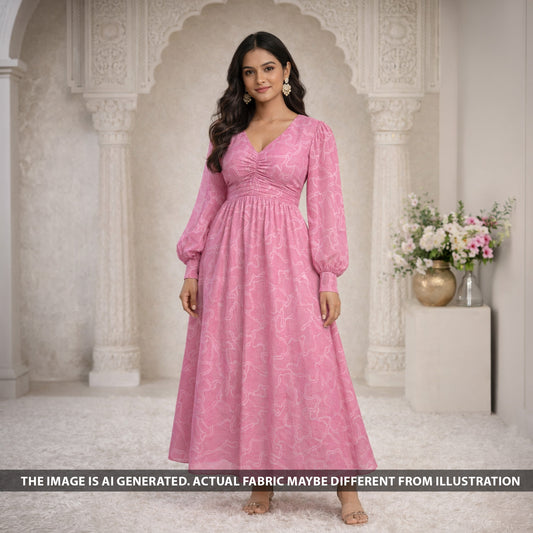 Self Work Cotton Crepe Fabric - F6347