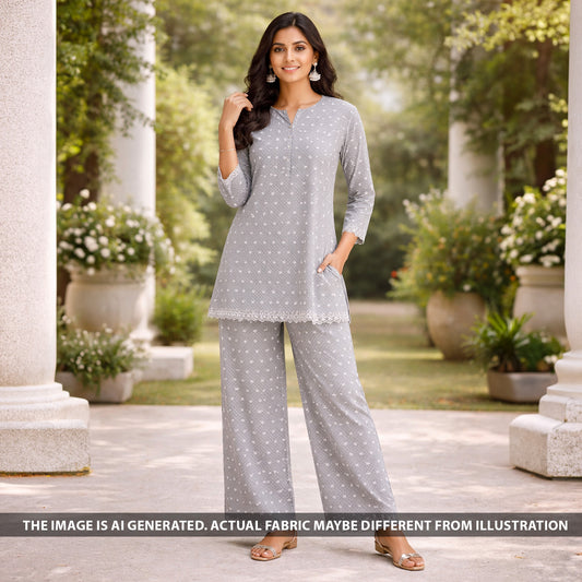 Chikankari Cotton Fabric - F6346